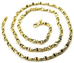 9K YELLOW GOLD NAUTICAL MARINER CHAIN OVALS 3.5 MM THICKNESS, 24 INCHES,... - $608.11
