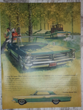 1963 Pontiac Vintage Print Ad Grand Prix Coupe Wide Track Man Woman Rive... - $9.67