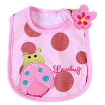 Waterproof Baby Burp Cloths Infant Dribbler Nest Solutions Bib Ladybird Setof 3