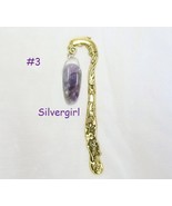 Celestial Silver or Gold Plate Tear Amethyst Gemstone Bookmarks 2 Choices  - $9.99
