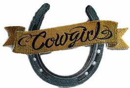 Custom and Unique Cowgirl Gear[Horseshoe & Cowgirl ] Embroidered Iron on/Sew Pat - $18.01