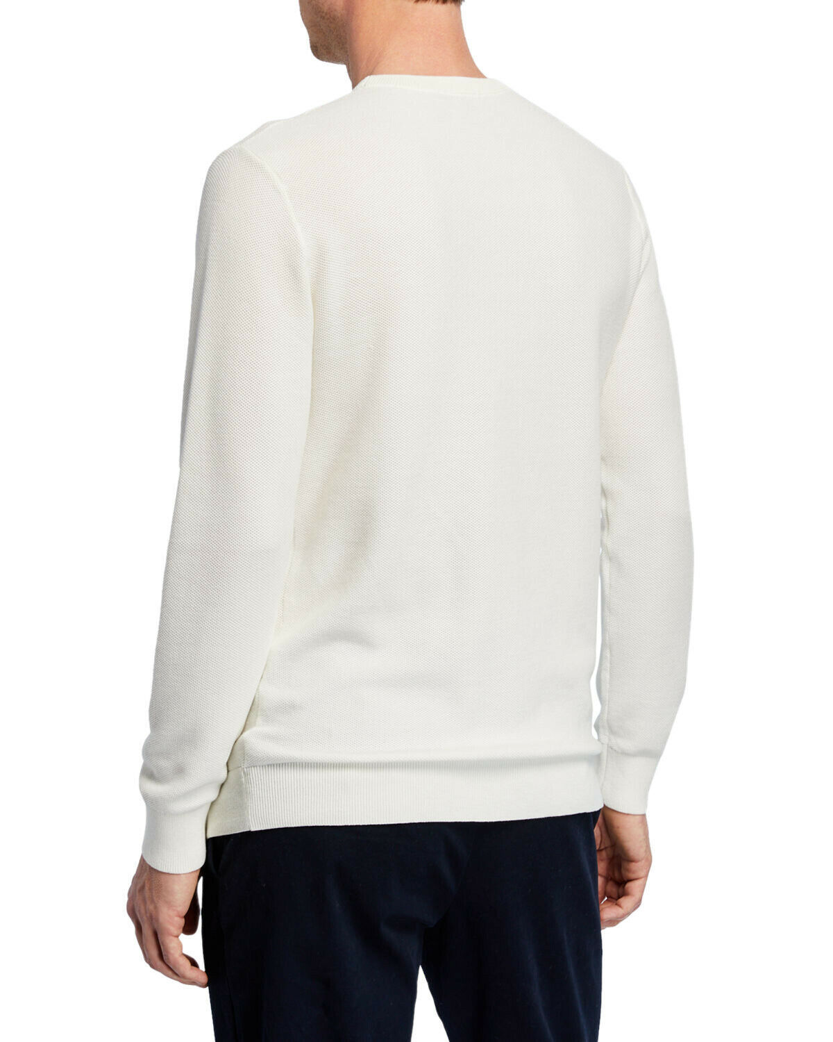 Theory Mens Off White Pique Knit Riland Breach Crew Neck Sweater Xlarg ...