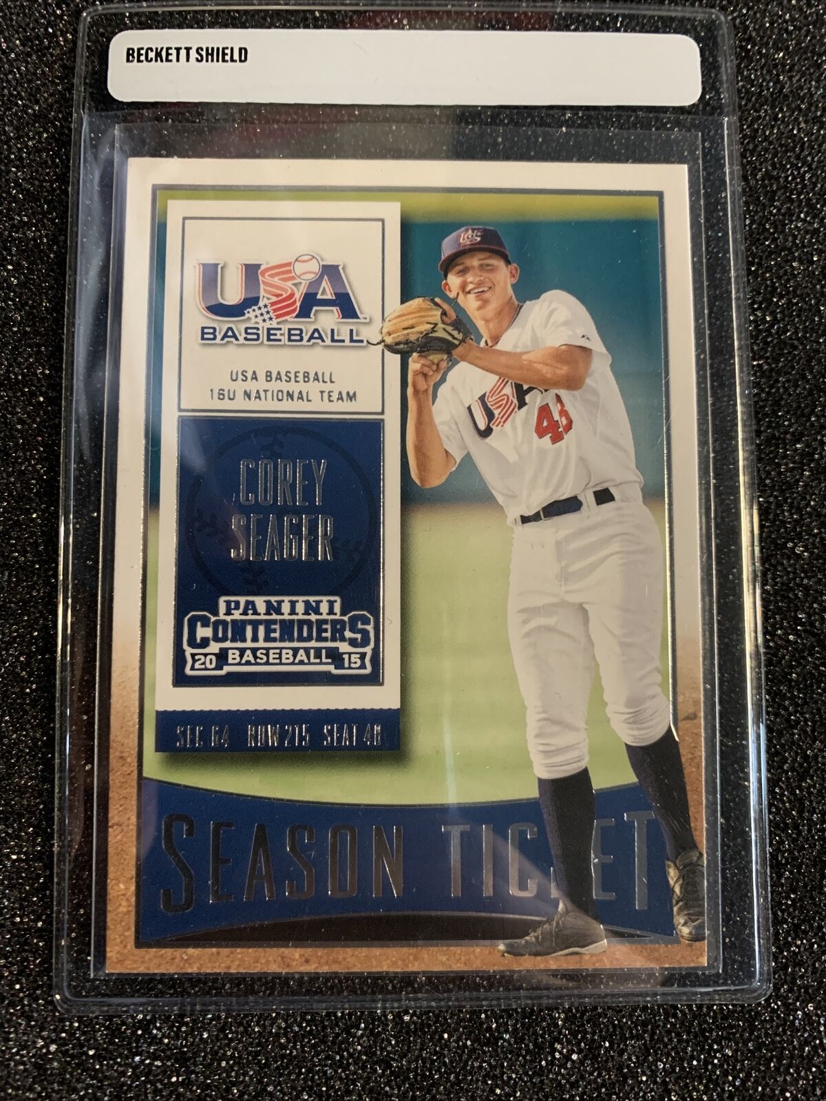 Corey Seager player worn jersey patch baseball card (Los Angeles