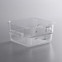 Vigor 2 Qt. Clear Round Polycarbonate Food Storage Container and Green Lid