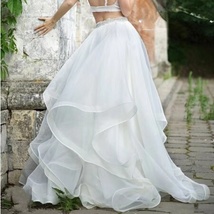White Tiered Tulle Ball Gown Wedding Skirt Romantic Bridal Puffy Skirt Outfit