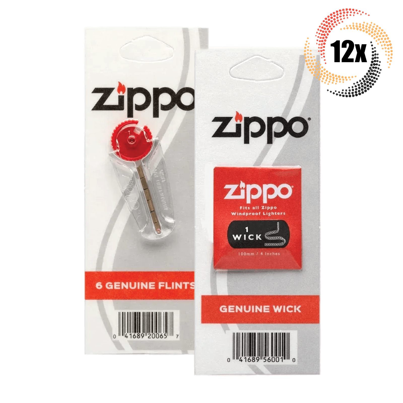 12x Packs Zippo Lighter Genuine Flints & Wicks Variety Bundle | 6 Packs ...