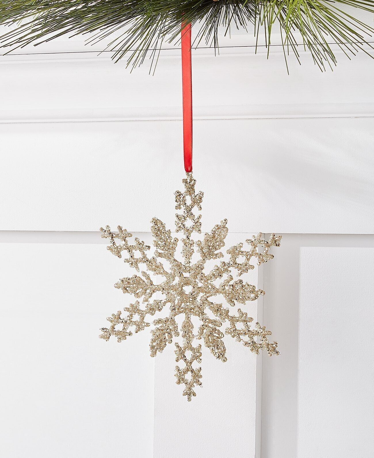 Glittered Snowflake Ornaments (4-in)
