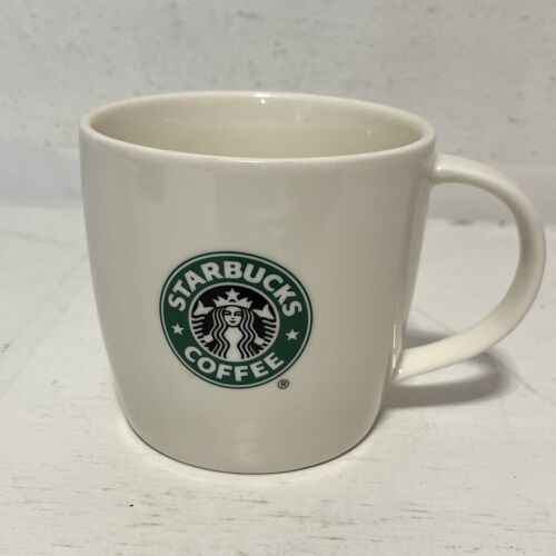 White Starbucks Mermaid Logo Mug Cup 12 Oz - Starbucks