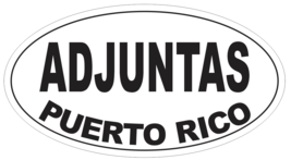 Adjuntas Puerto Rico Oval Bumper Sticker or Helmet Sticker D4090 - $1.39+