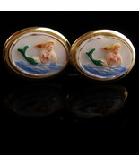 Mermaid Cufflinks Vintage - Nude Sea Goddess - nautical Cuff Links - ero... - $125.00