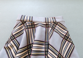 GRAY Plaid A Line Pleated Skirt High Waist Autumn Tea Length Midi Skirt US0-US20 image 3