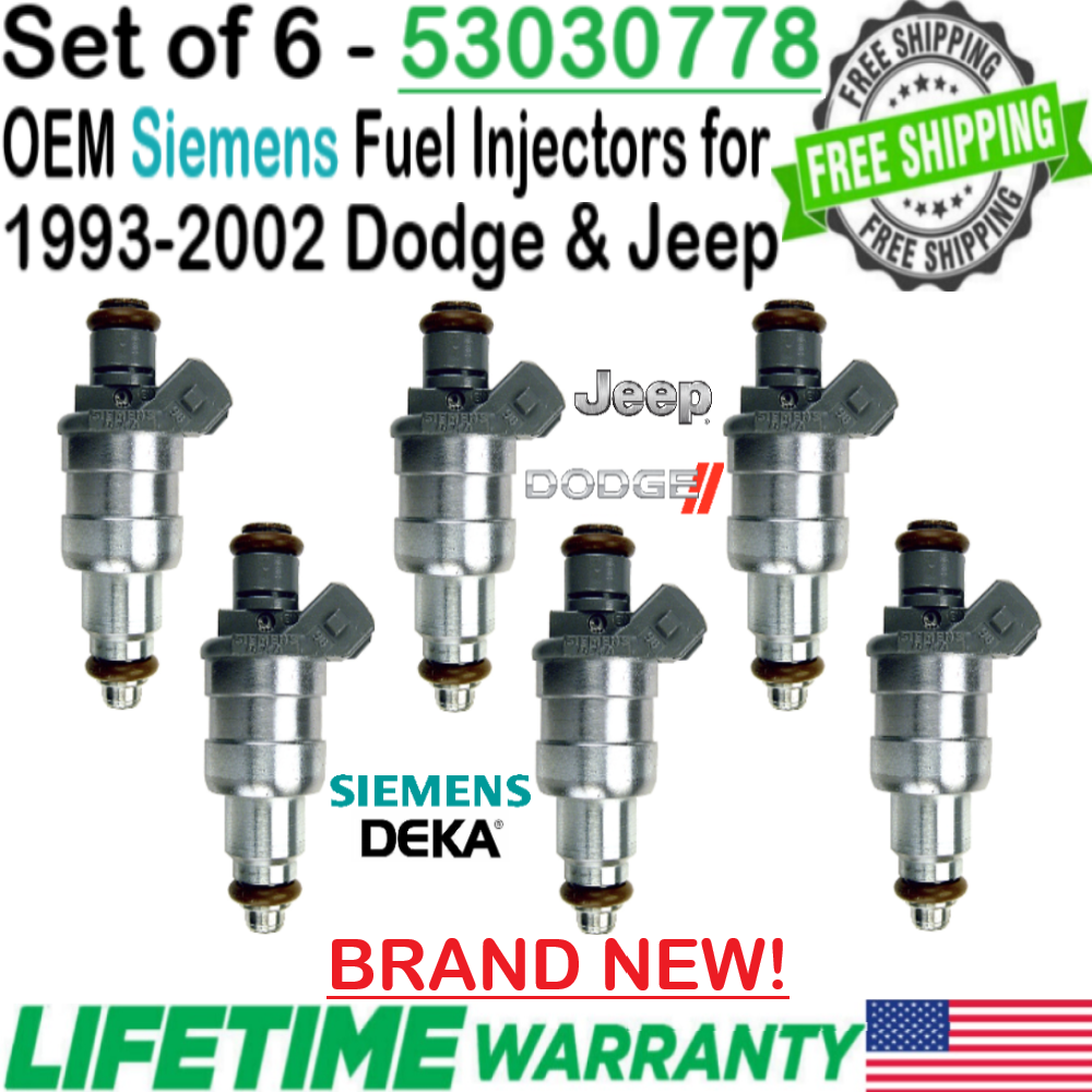 NEW Genuine Siemens Deka x6 Fuel Injectors for 1998, 1999 Dodge Durango