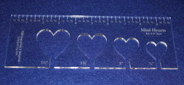 4 Hole Mini-Heart Quilt Template w/Ruler 1/4" Thick -  Long Arm- For 1/2" Foot - $32.15