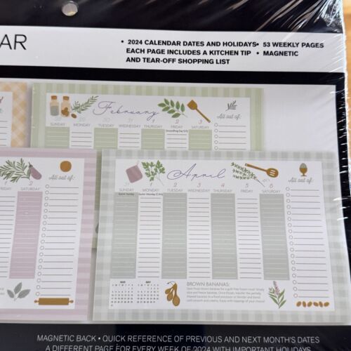 2024 Weekly Planner Pad 52 Weeks Shopping List Menu Kitchen Pembrook 8