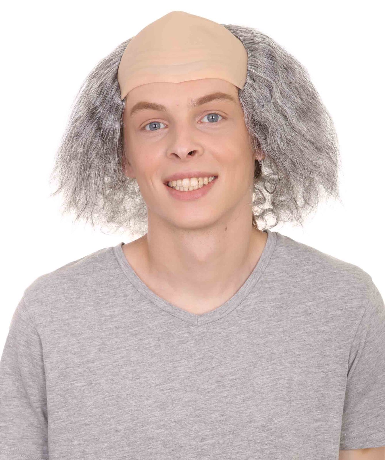 Old Bald Man Wig | Gray Cosplay Halloween Wig With Cap, HM-096
