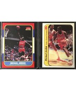 Lot of 2 Cards - 1 Each 1986-87 FLEER MICHAEL JORDAN ROOKIE REPRINT Reg & Stickr - $3.56