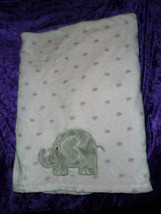 Baby Starters Elephant Blanket Gray Pink White Plush Soft Security Lovey - $24.74