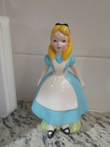 Vintage Disney Alice in Wonderland Sitting Alice & Cat Porcelain Figurine  RARE