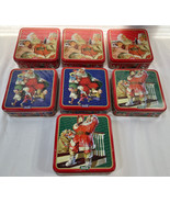Lot OF 7 Coca-Cola Vintage Style Rectangle Tin Lidded Box Christmas - $39.48
