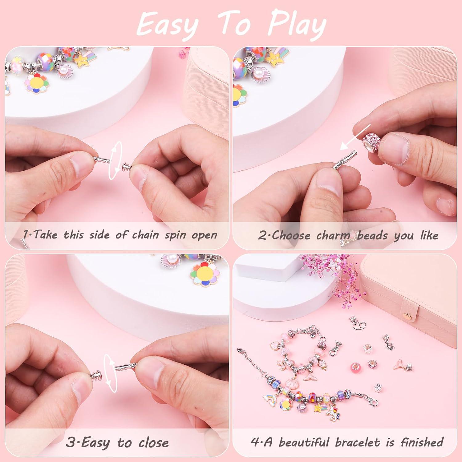 Make It Real Bedazzled Charm Bracelet Blooming Creative DIY Bead Bracelet  Kit