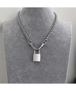 New Louis Vuitton Silver-Toned Lock with 18&quot; Box Link Chain Necklace - $89.00