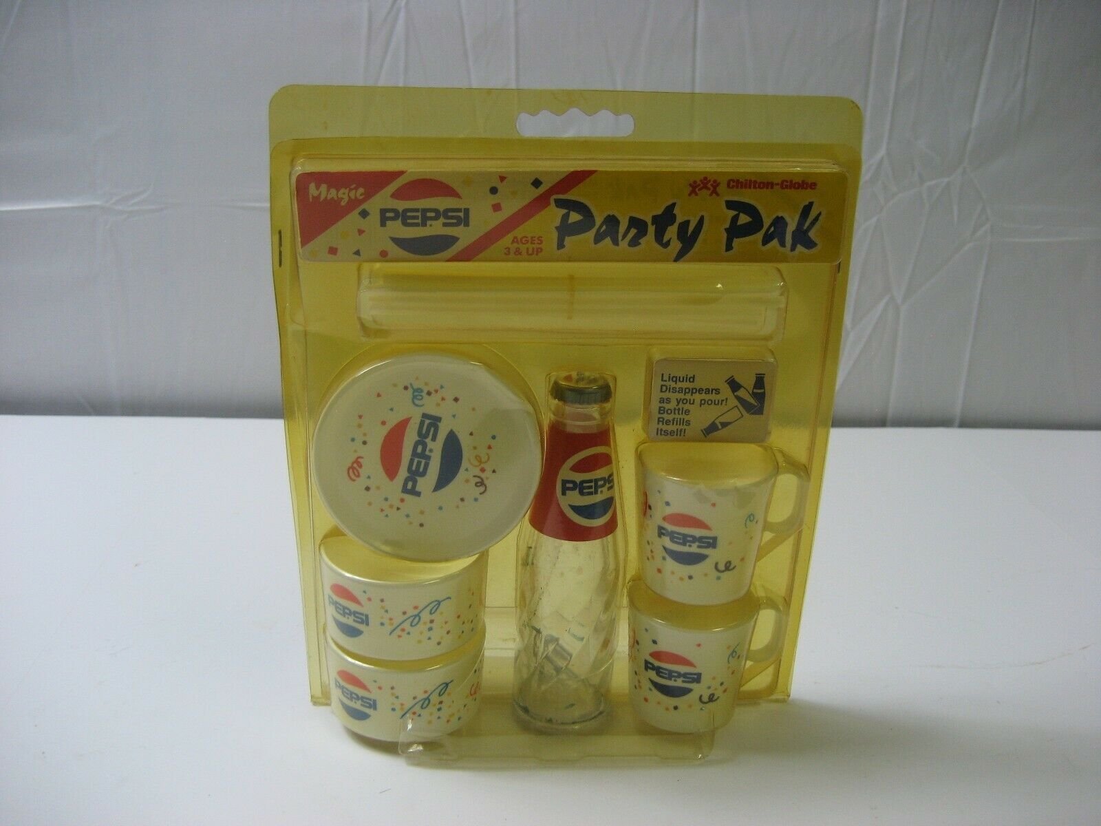 Vintage Chilton-Globe Magic Pepsi Child's Party Pak -Bottle -Cups -Plates  -Bowls