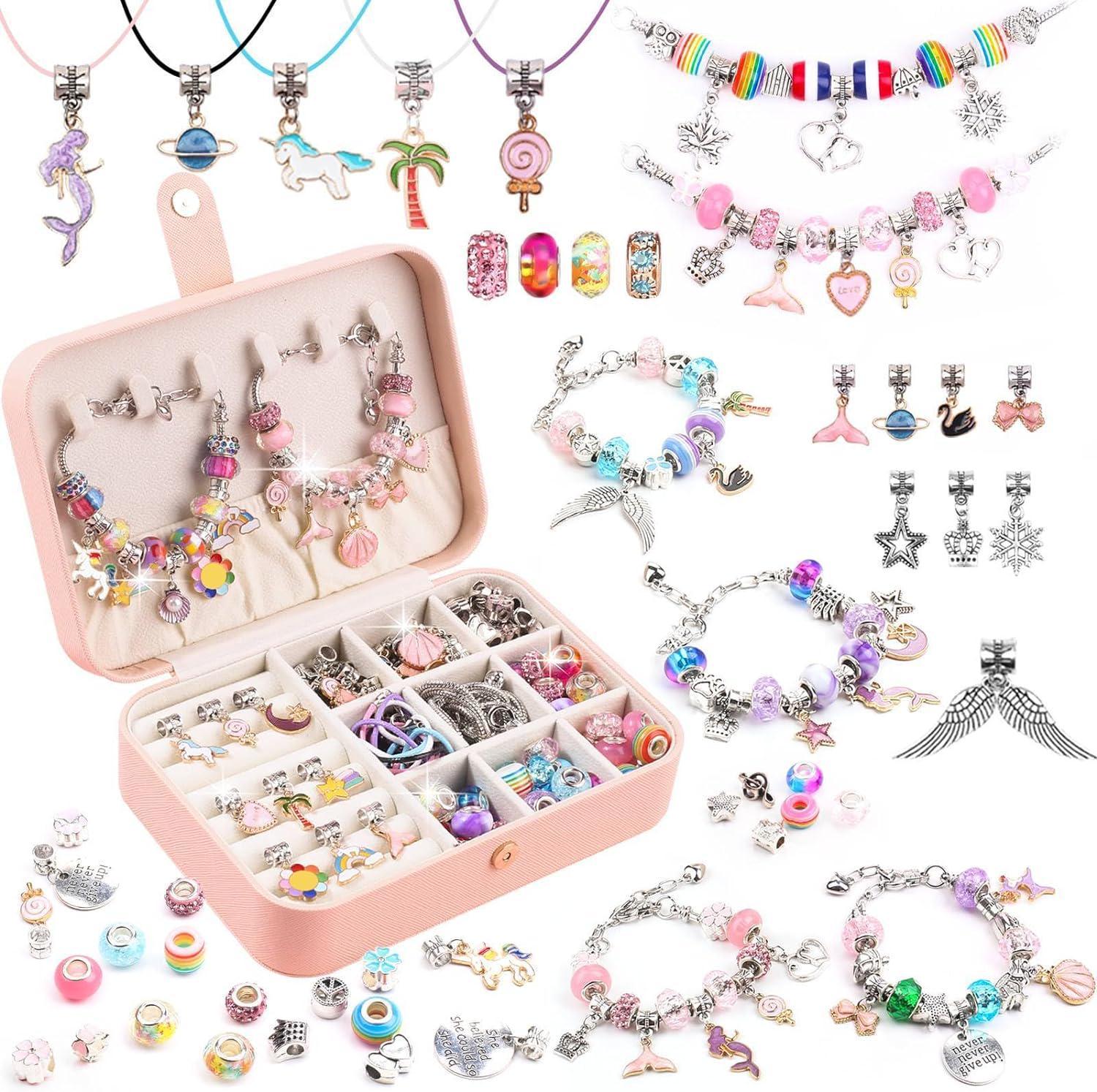 JOiFULi Make Your Own Clay Jewelry Beads Arts and Crafts Kit for Girls Gifts Ages 8 9 10 11 12 Teen Years Old and Up | 3 Bracelets and 3 Necklaces