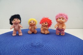 Dam Trolls Newborn Baby Babies Infant Toddler Lot Of 4  1985 Fuzzy Hair - $59.08