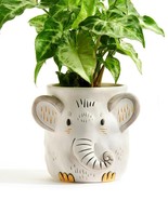 Elephant Planter Adopt Bella Pet Grow Plant Parent Buddies Ceramic Drain... - $29.69