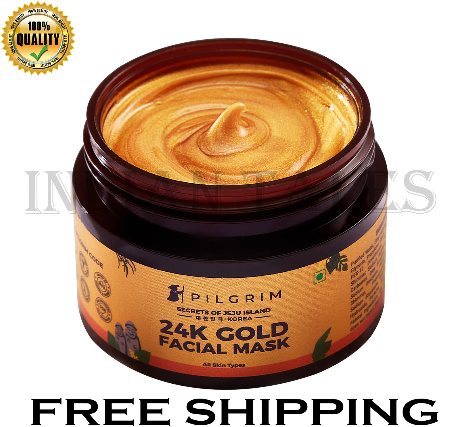 Pilgrim 24K Gold face mask for glowing skin 24K Gold face pack skin