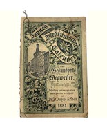 1881 Jahne&#39;s Medizinischer Calender (Deutch:  Jahne&#39;s Medical Calendar) ... - $49.99