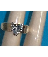 Heart CZ Ring Sterling Silver QVC Diamonique  Size 8 - $54.00