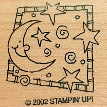 Stampin Up Moon and Stars Rubber Stamp Quick and Cute Bedtime Night Sky Crafting - $3.99