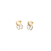 Anyco Fashion Earrings Sterling Silver Cute Opal Hollow Bear Small Earrings  - $19.35