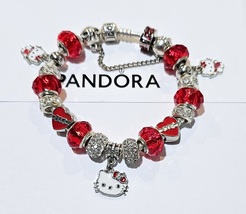 Rosy in Red Hearts and Kitty  - Authentic Pandora Bracelet w/receipt - $145.00