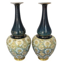 PAIR OF HUGE 17 1/4&quot; ROYAL DOULTON SLATERS PATENT CHINE WARE VASES, E AR... - $467.15