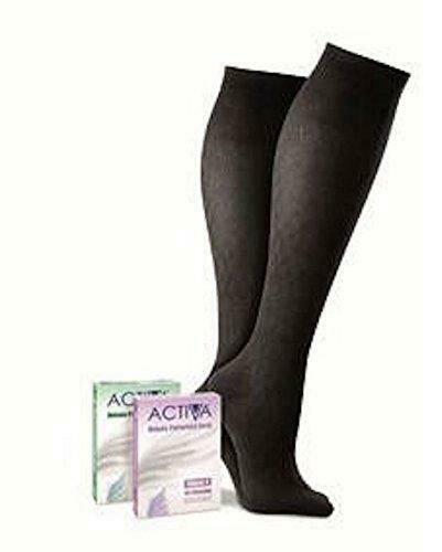 Activa Class 1 Below Knee Compression Hosiery, Black,Medium ...