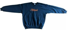 Vintage 80&#39;s SOFFE Fleece Blue Illini U of I   Crewneck Sweatshirt Size XL  - $34.40