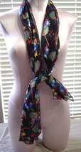  Christmas Bells Sheer Fashion Scarf By Cejon Vintage Rectangular - $14.99