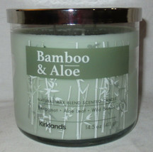 Kirkland's 14.5 oz Large 3-Wick Candle Natural Wax Blend BAMBOO & ALOE - $27.08