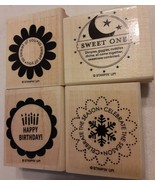 Stampin Up Wood Mount Stamp Set of 4 So Many Scallops - $14.84