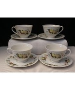 &quot;MIRAMONT&quot; TC1022 Royal Doulton Set of 4 FOOTED CUPS &amp; SAUCERS Bone Chin... - $20.60