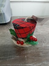 Christmas House, Red Plaid Hat Ornament-Brand New-SHIPS N 24 HOURS - $18.69