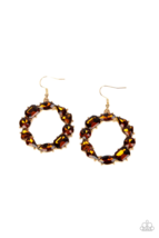 Paparazzi Glowing in Circles Brown Earrings - New - $4.50