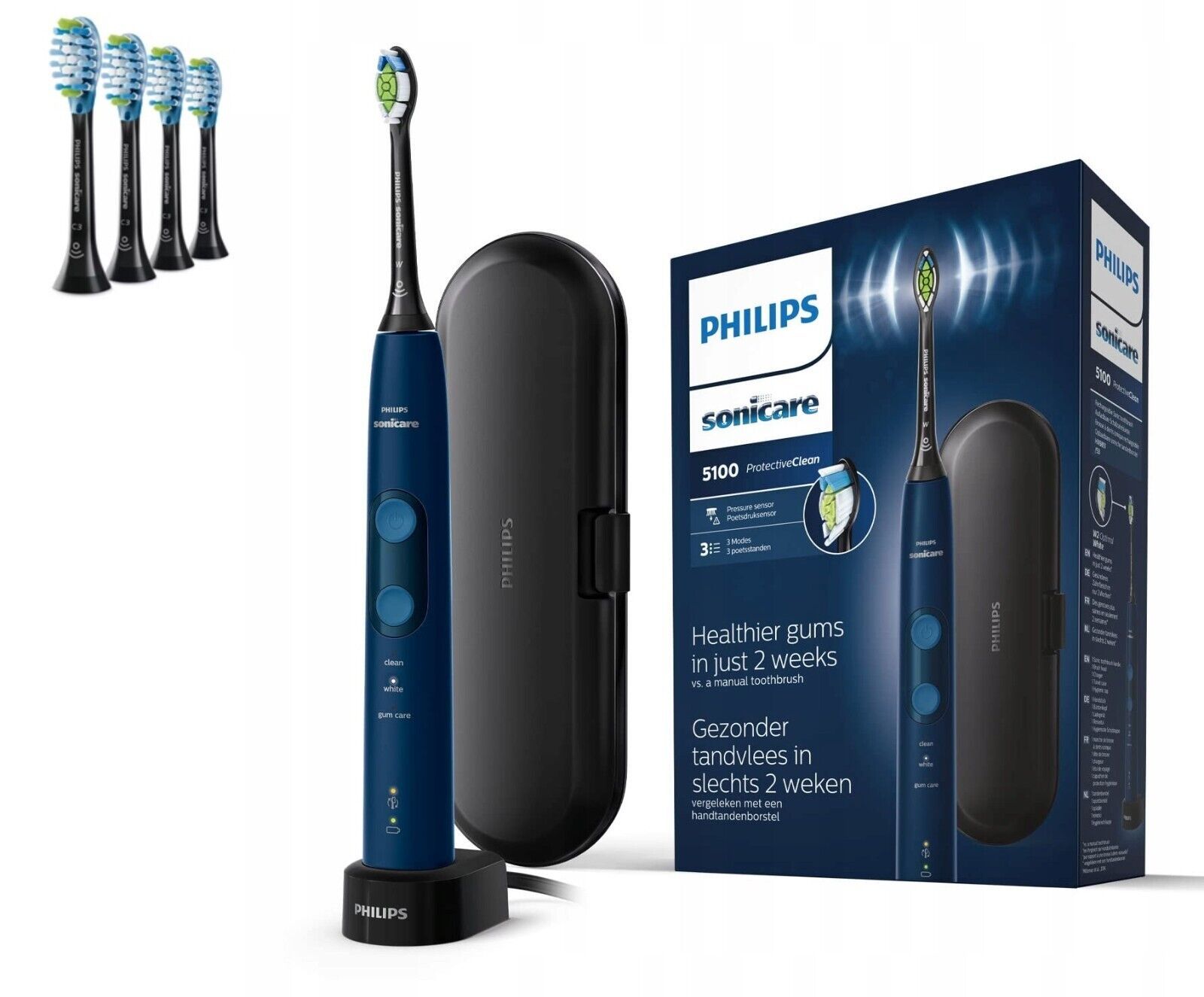 Philips HX6857 Sonicare ProtectiveClean Toothbrush BrushSync Pressure ...