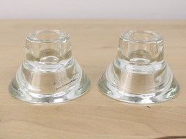 Lot of 2 IKEA Clear Glass 2 Way Candle Holders K&M Hagberg Taper Or Votive 3" - $24.74