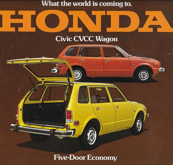 1975 Honda CIVIC CVCC Wagon brochure catalog folder US 75 Honda