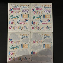1990 Hallmark Stickers Vintage Happy Birthday Congrats 4 Sheets USED AND NEW - $10.80