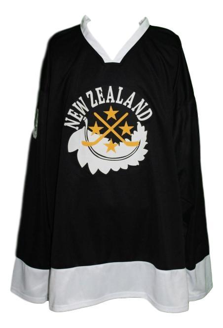 Team new zealand retro hockey jersey black   1