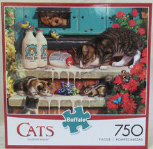 Buffalo Games 750 Piece Puzzle CATS DOORSTEP RAIDERS Cat Kittens milk ch... - $36.42